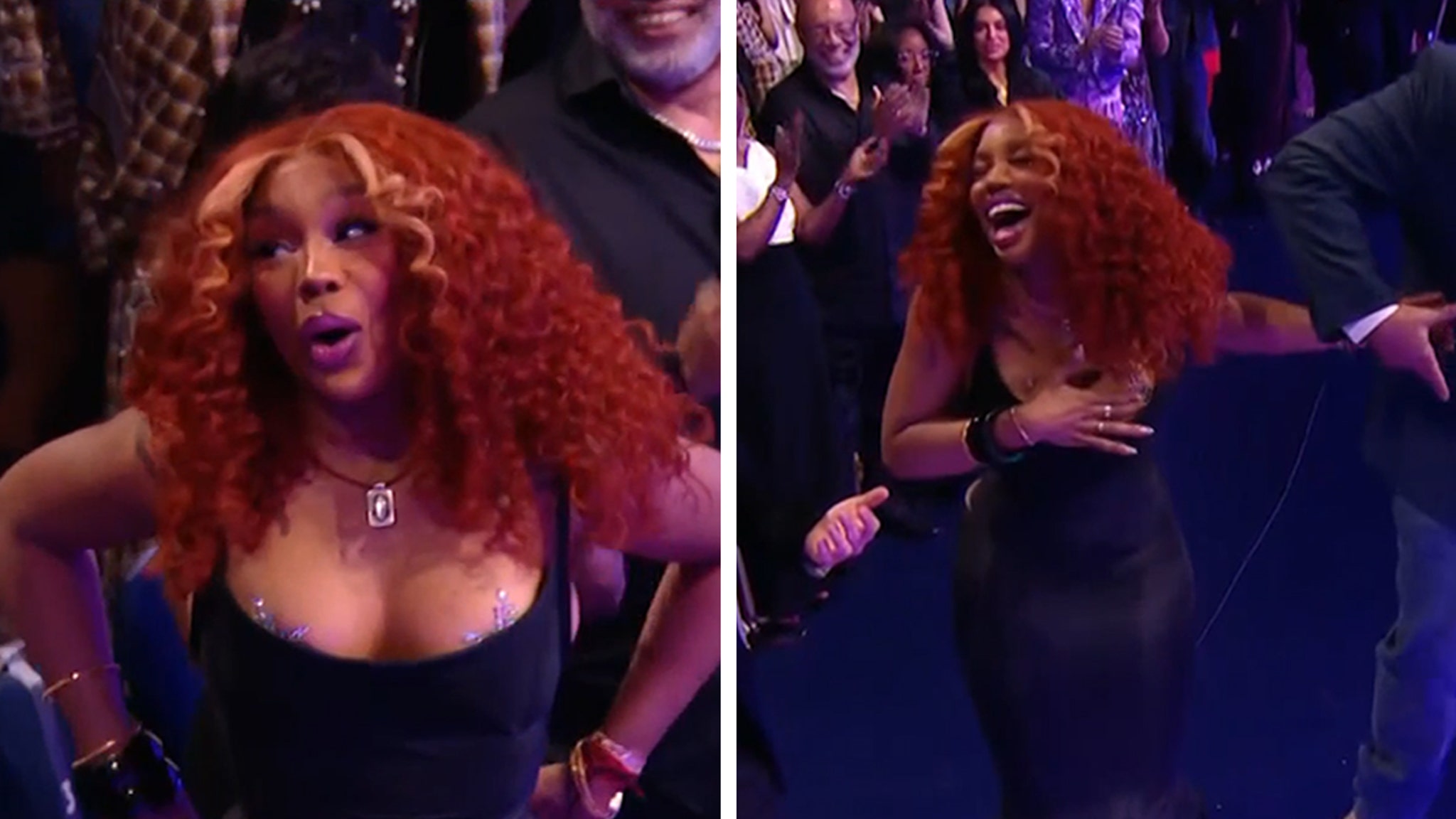 Sza Struggles to make it up to Ama Stage in Skin-Tight Dress