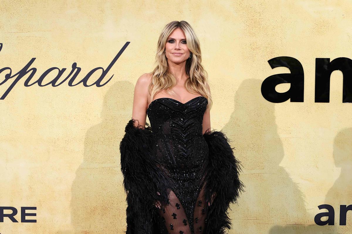 Heidi Klum’s Leg-Batting Sheer Dress Nearly Breaks Cannes Dress Code