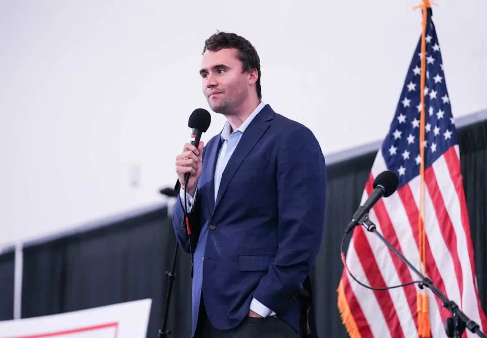 Conservative Host Charlie Kirk Speaks Monday Morning before Senate Candidate Night Morris is Introduced for A Rally in Shepherdsville, Kentucky. June 30, 2025 © Matt Stone & Sol; Courier Journal & Sol; USA TODAY NETWORK VIE IMAGN IMAGES