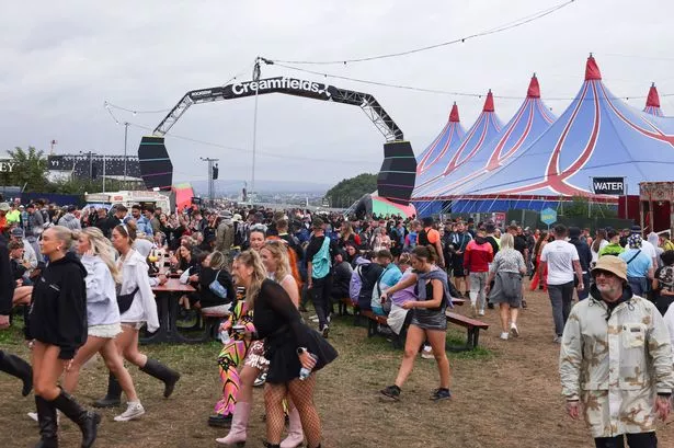 Festival goers at Creamfields 2024 today