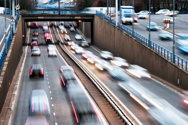 Drivers on UK road 