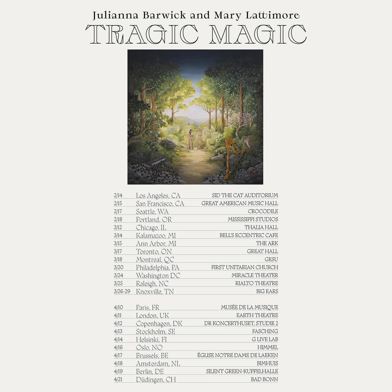 Julianna Barwick & Mary Lattimore: Tragic Magic Tour