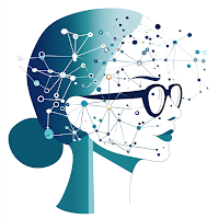 SEMI-ABSTRACT Image Created by Sheila Webber Using Midjourney it of a Woman's Head with Hair in a Bun with a Network in Her Head 