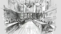 AI generated sketch of a very formal and ornate committee room