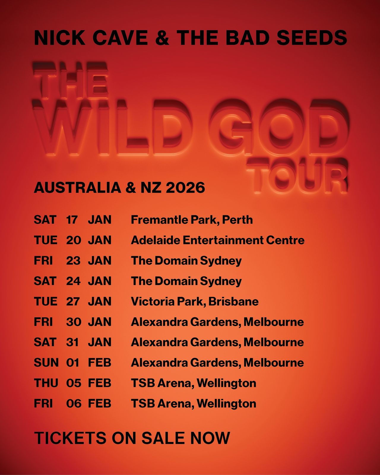 Nick Cave & the Bad Seeds tour poster