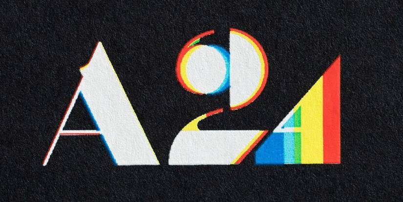 A rainbow version of the A24 logo