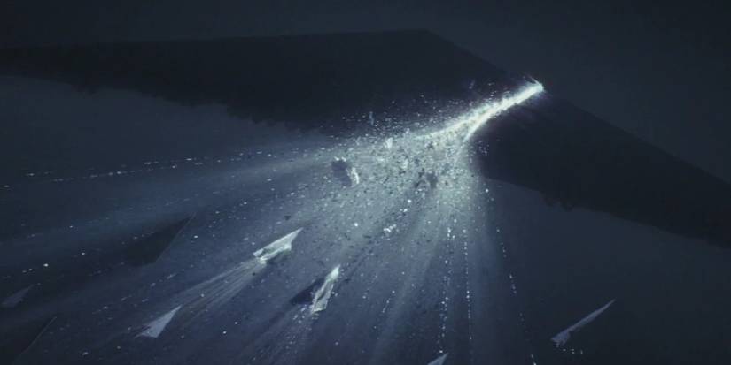 star wars holdo maneuver from behind the exploding ship